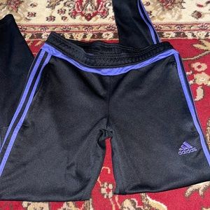 adidas 3 stripe purple jogger track pants